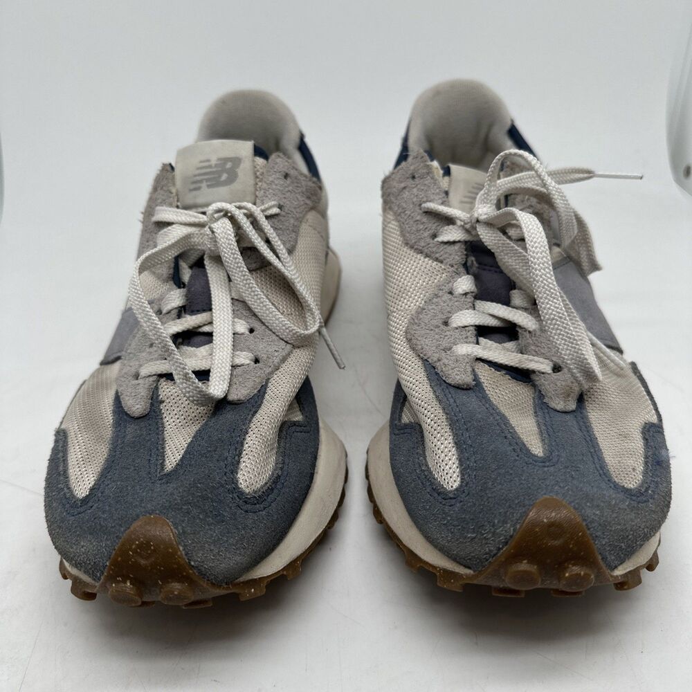 New Balance 327 Navy Blue Beige Suede Retro Low Running Shoes Sneakers Men Sz 10 - Picture 5 of 16